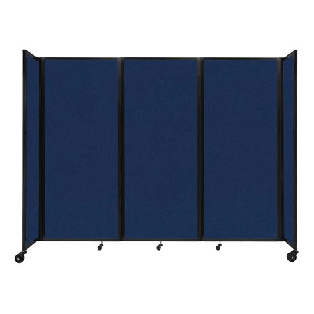 VERSARE Room Divider 360 Folding Portable Partition 8'6" x 6'10" Navy Blue Fabric 1182303